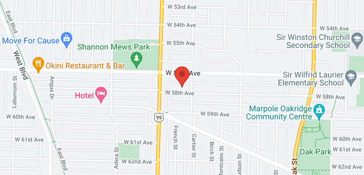 map of 1431 W 58TH AVENUE
